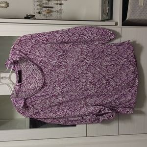 The Limited purple and white patterned blouse size large
